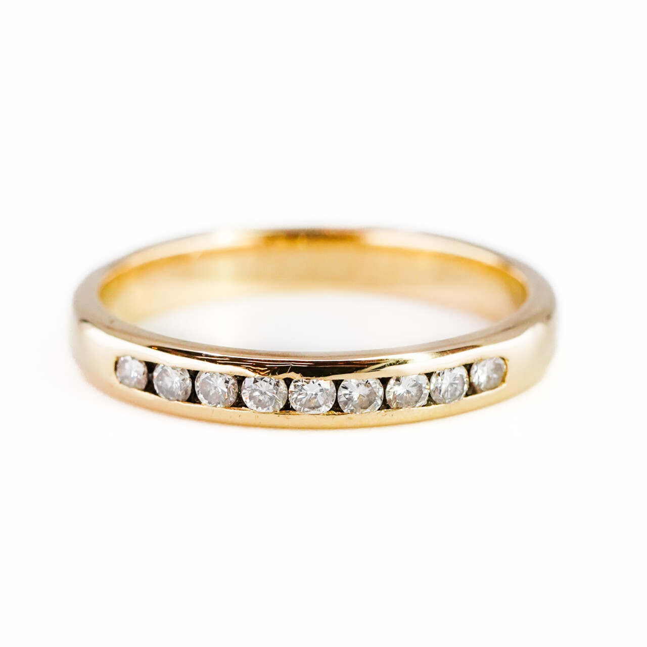18ct Yellow Gold Diamond Channel Set Eternity Ring Band Size N #65958 18ct Yellow Gold Diamond Channel Set Eternity Ring Band Size N #65958 - Image 7