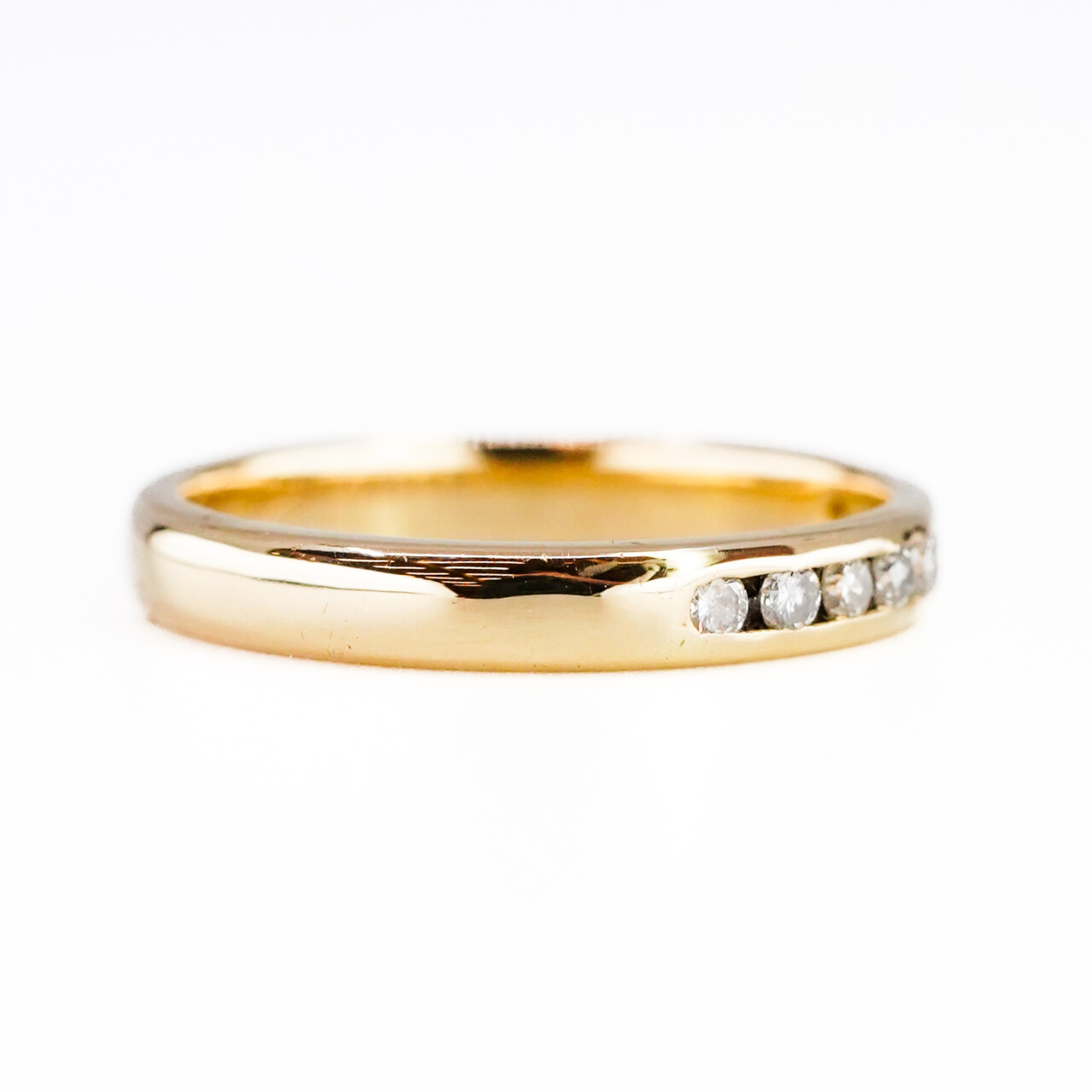 18ct Yellow Gold Diamond Channel Set Eternity Ring Band Size N #65958 18ct Yellow Gold Diamond Channel Set Eternity Ring Band Size N #65958 - Image 5