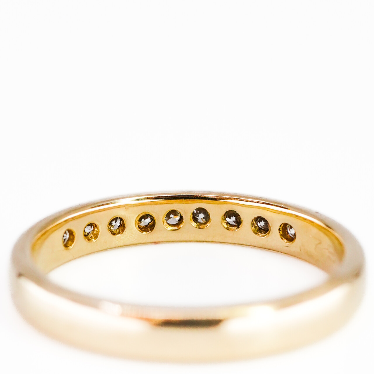 18ct Yellow Gold Diamond Channel Set Eternity Ring Band Size N #65958 18ct Yellow Gold Diamond Channel Set Eternity Ring Band Size N #65958 - Image 8