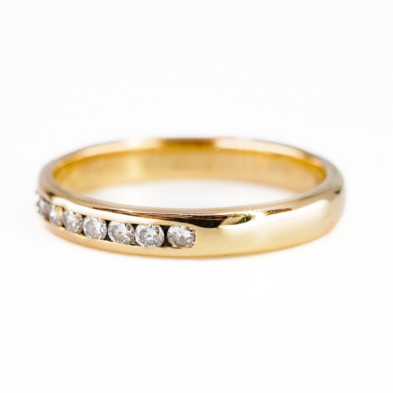 18ct Yellow Gold Diamond Channel Set Eternity Ring Band Size N #65958 18ct Yellow Gold Diamond Channel Set Eternity Ring Band Size N #65958 - Image 3