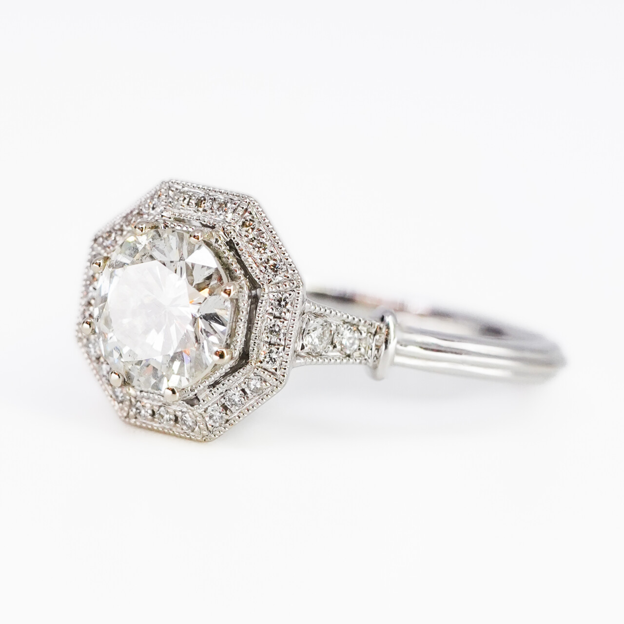 18ct White Gold Vintage-Inspired Diamond Ring – 1.0ct TW Size M 1/2 Val $7200 #65500-1 18ct White Gold Vintage-Inspired Diamond Ring – 1.0ct TW Size M 1/2 Val $7200 #65500-1 - Image 8