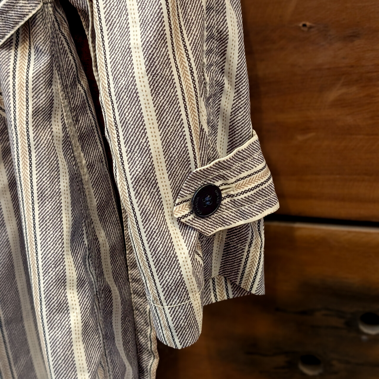 Coach Striped Rain Coat Jacket – Size XS/TP – Grey/White/Green #66087 Coach Striped Rain Coat Jacket – Size XS/TP – Grey/White/Green #66087 - Image 8