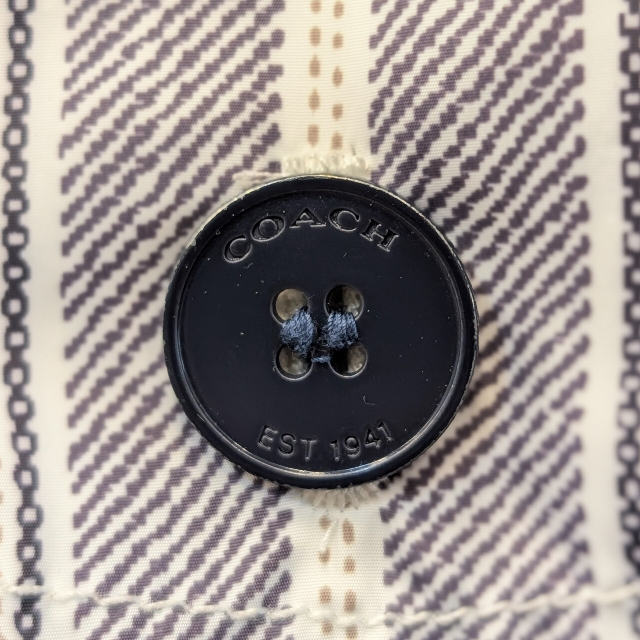 Coach Striped Rain Coat Jacket – Size XS/TP – Grey/White/Green #66087 Coach Striped Rain Coat Jacket – Size XS/TP – Grey/White/Green #66087 - Image 10