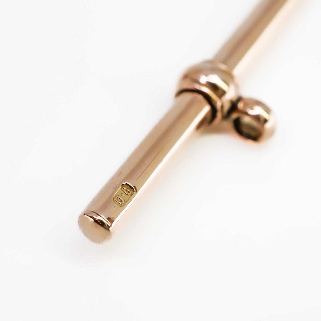 Vintage 9ct Rose Gold T Bar Pendant #65702 Vintage 9ct Rose Gold T Bar Pendant #65702 - Image 6