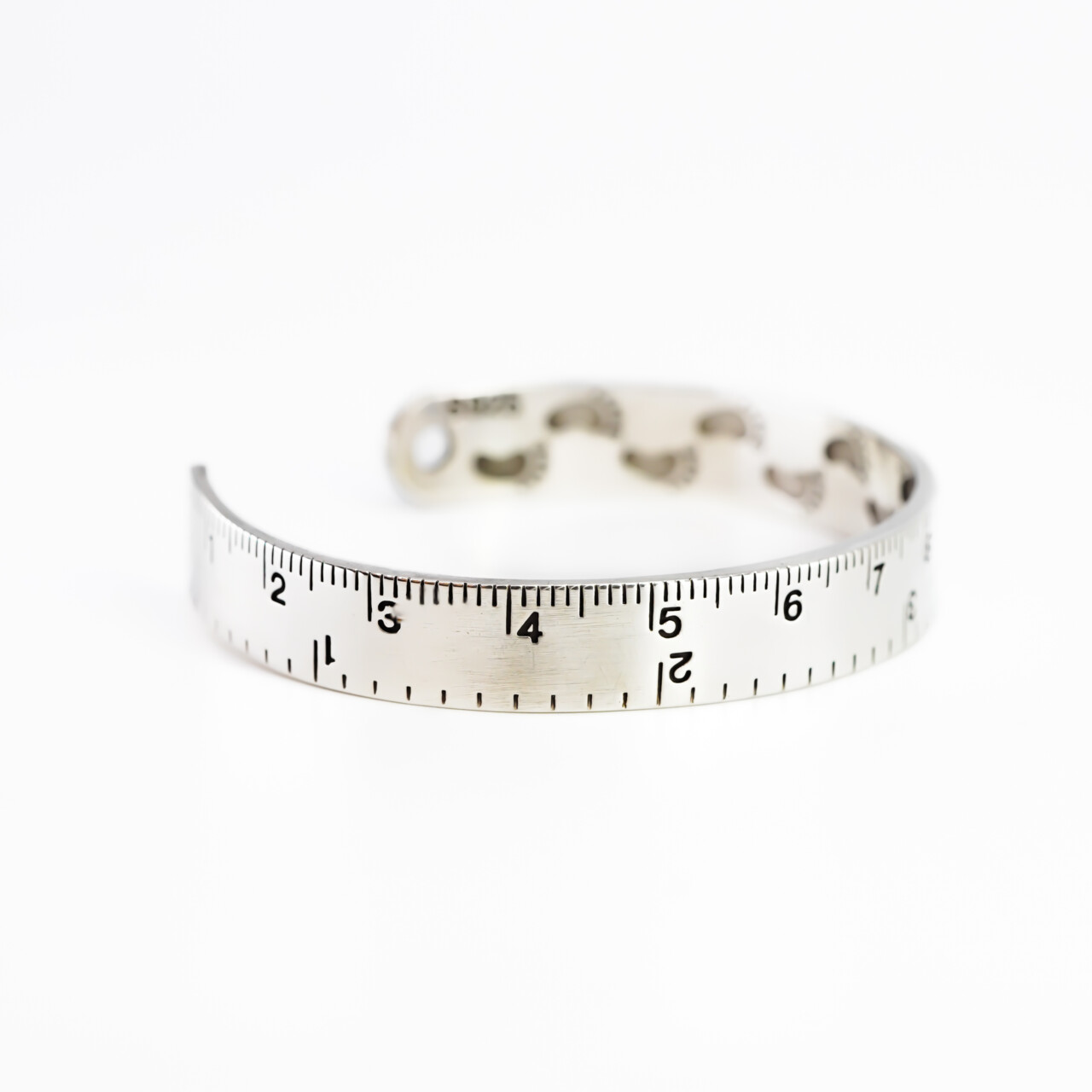 Cuff Wide Ruler Sterling Silver Double-Sided Cuff Bangle – Ruler & Footprints Design ...