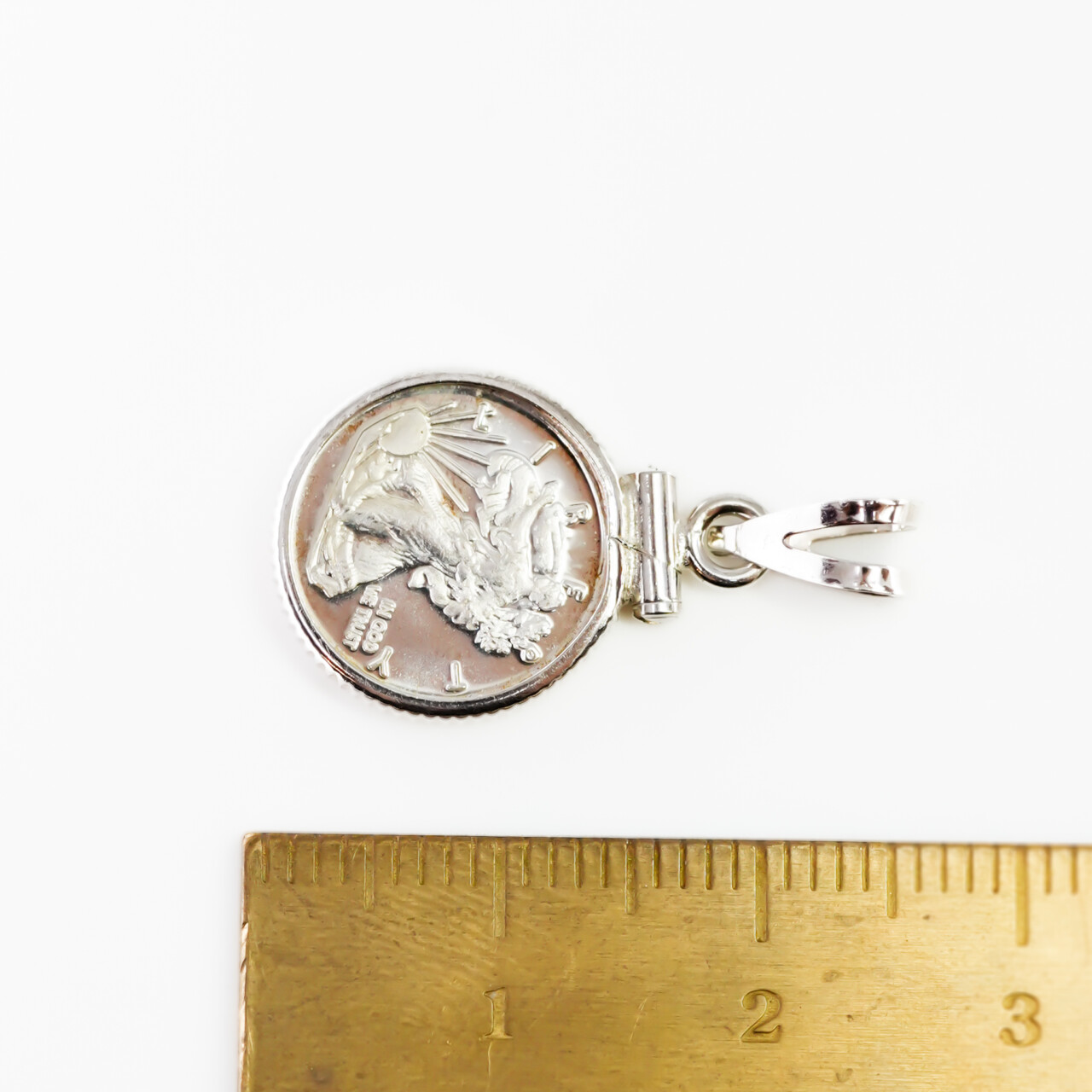 Small Fine Silver 1.0Gr Liberty Coin in Sterling Silver Mount #64619-5 Small Fine Silver 1.0Gr Liberty Coin in Sterling Silver Mount #64619-5 - Image 3