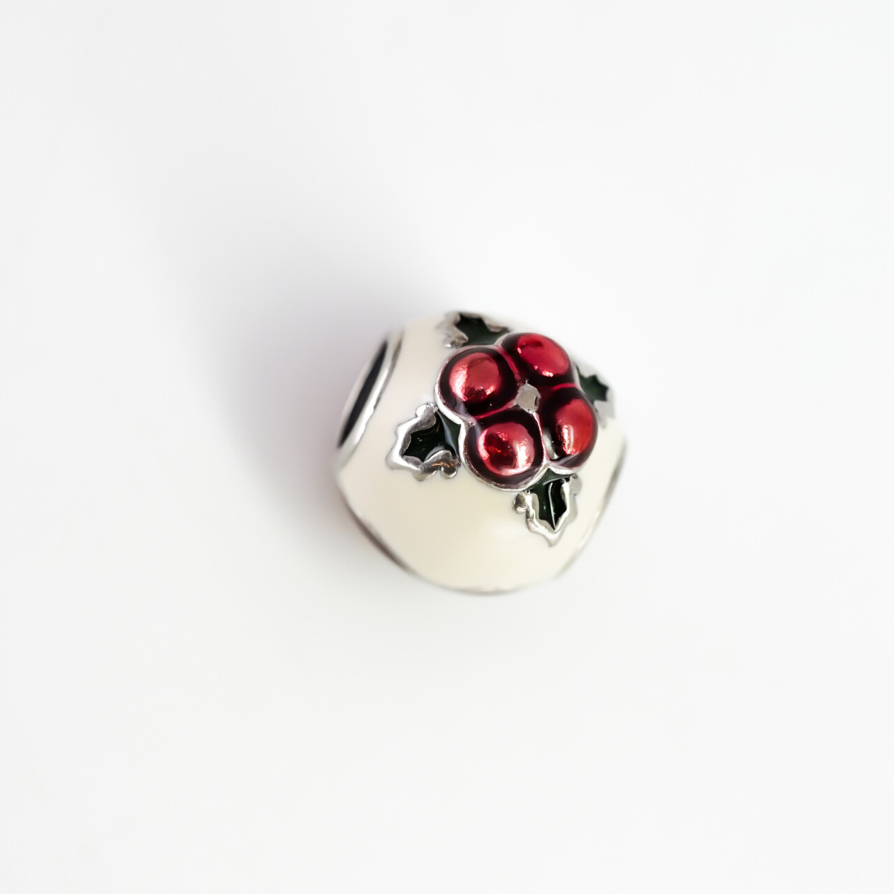 Pandora Sterling Silver Christmas Pudding Enamel Charm #65169-7