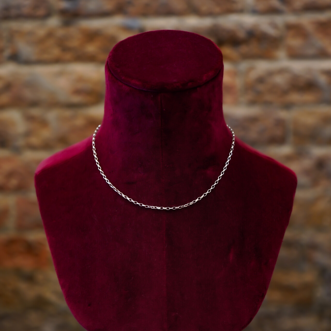 Sterling Silver Oval Belcher Link Necklace – 45cm #66432