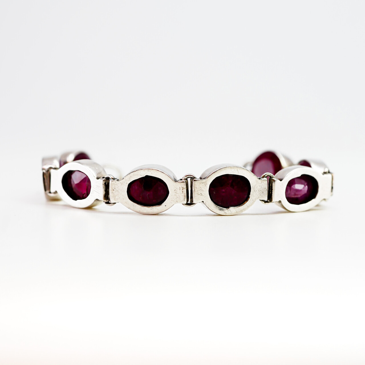 Sterling Silver Natural Ruby Bracelet 20cm #64304-1 Sterling Silver Natural Ruby Bracelet 20cm #64304-1 - Image 5