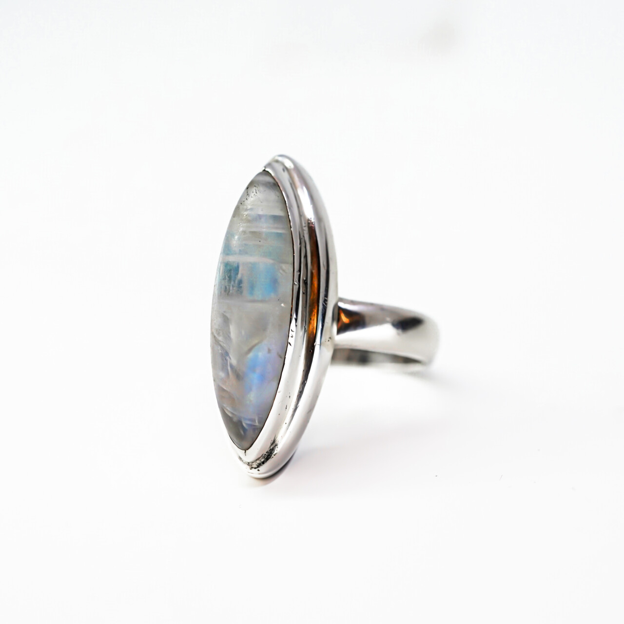 Sterling Silver White Labradorite Ring – Size R #66465