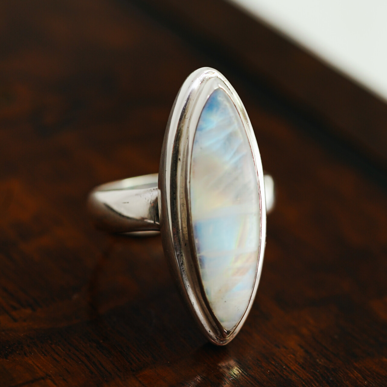 Sterling Silver White Labradorite Ring – Size R #66465 Sterling Silver White Labradorite Ring – Size R #66465 - Image 4