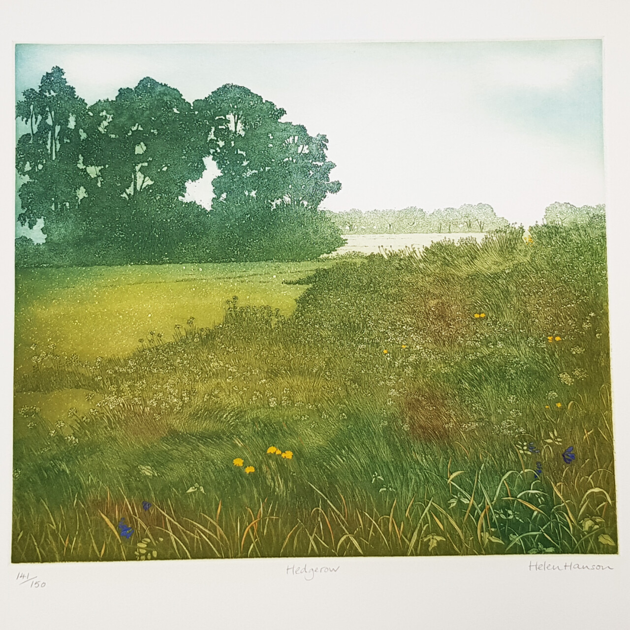 Hedgrow Large Landscape Etching by Helen Hanson Limited Edition | Hand Signed #64750 Hedgrow Large Landscape Etching by Helen Hanson Limited Edition | Hand Signed #64750 - Image 2