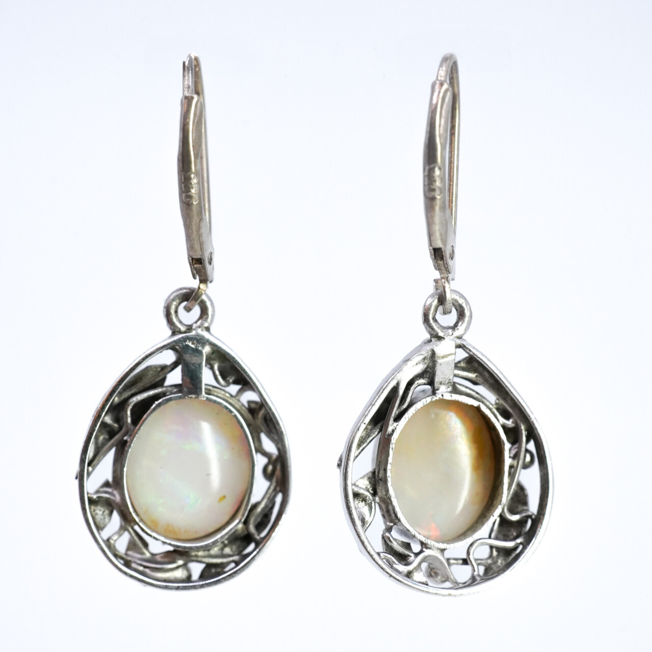 Sterling Silver Opal Cabochon Drop Earrings #65676 Sterling Silver Opal Cabochon Drop Earrings #65676 - Image 5