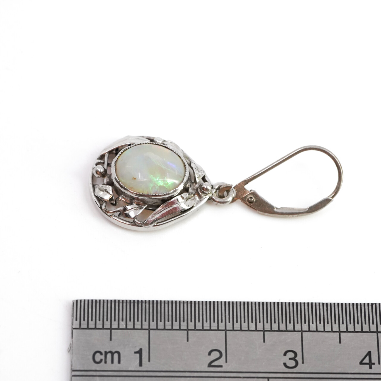 Sterling Silver Opal Cabochon Drop Earrings #65676 Sterling Silver Opal Cabochon Drop Earrings #65676 - Image 6