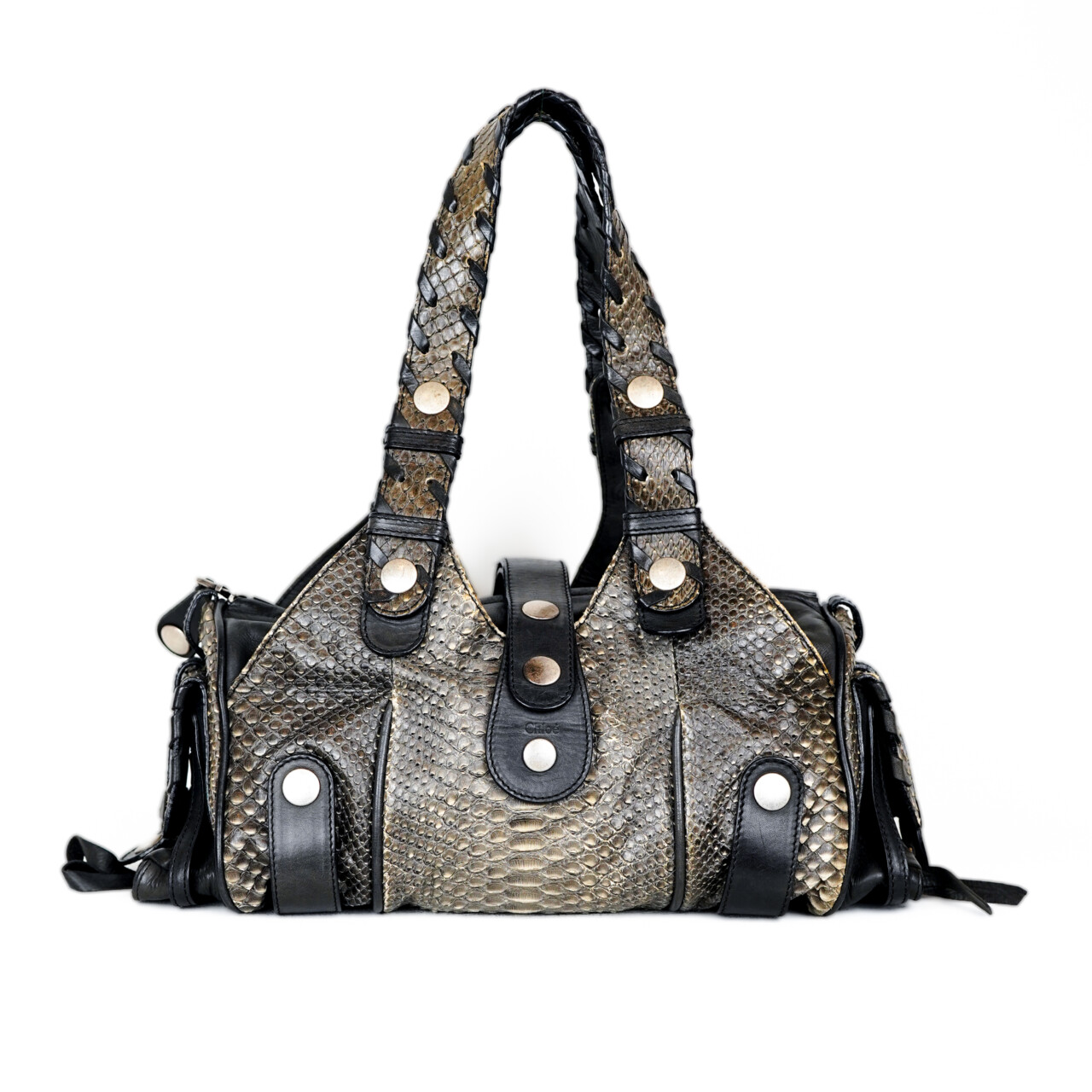 Chloe Silverado Python Print Leather Shoulder Bag + COA #66189