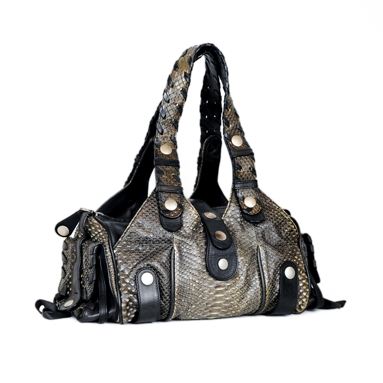 Chloe Silverado Python Print Leather Shoulder Bag + COA #66189
