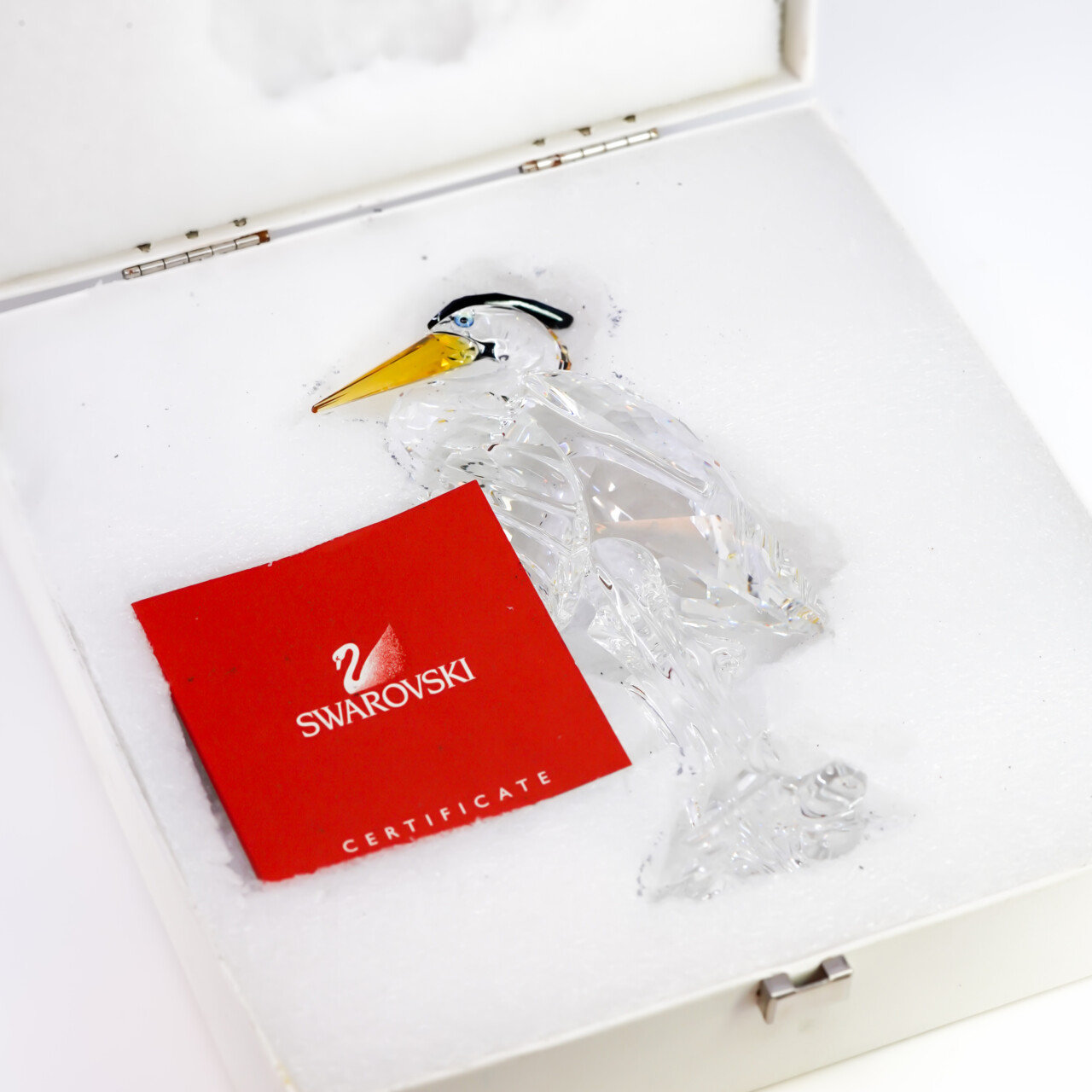 Swarovski Crystal Silver Heron Figurine – #221627 – Box & Certificate #66576