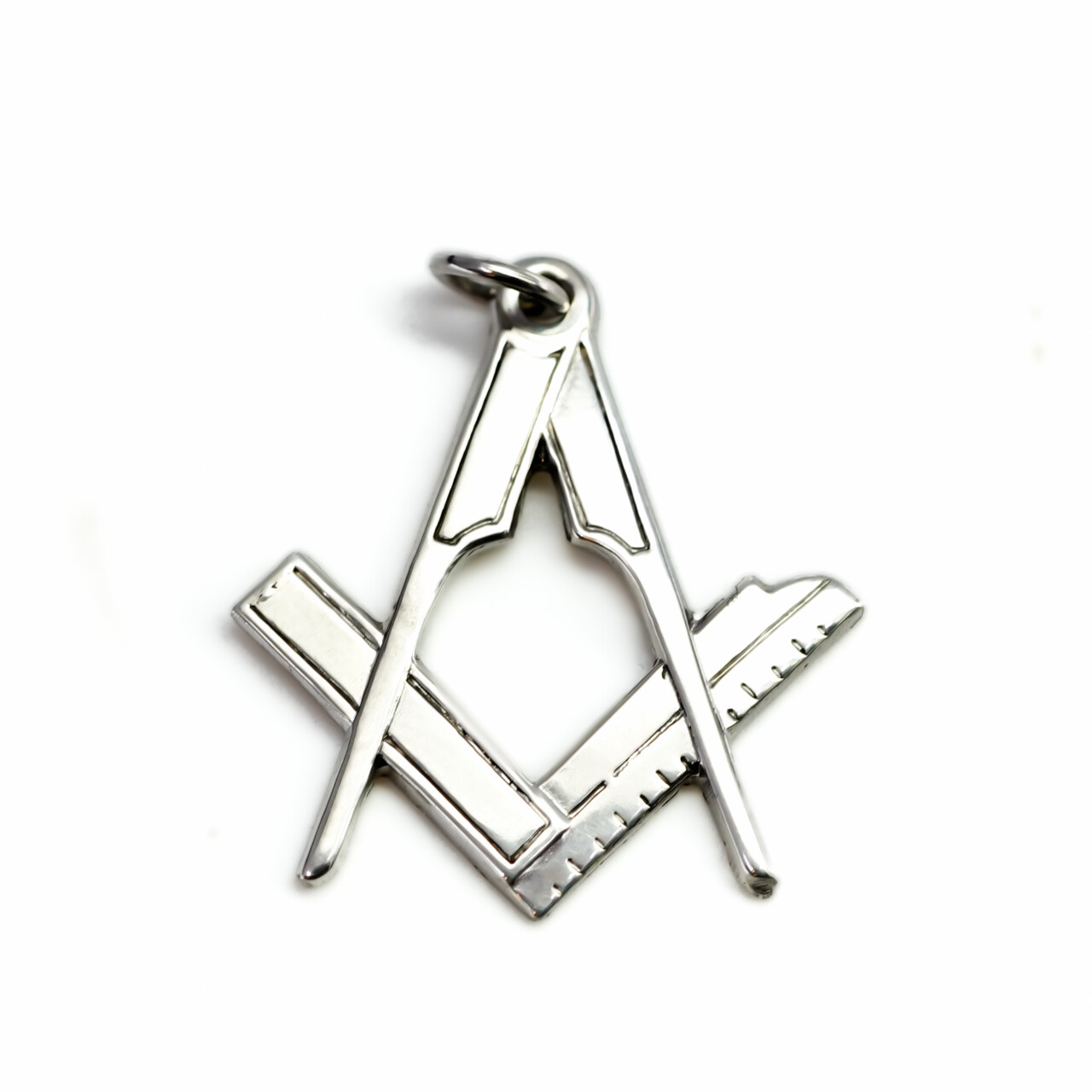 Sterling Silver Masonic Square & Compass Pendant #66114