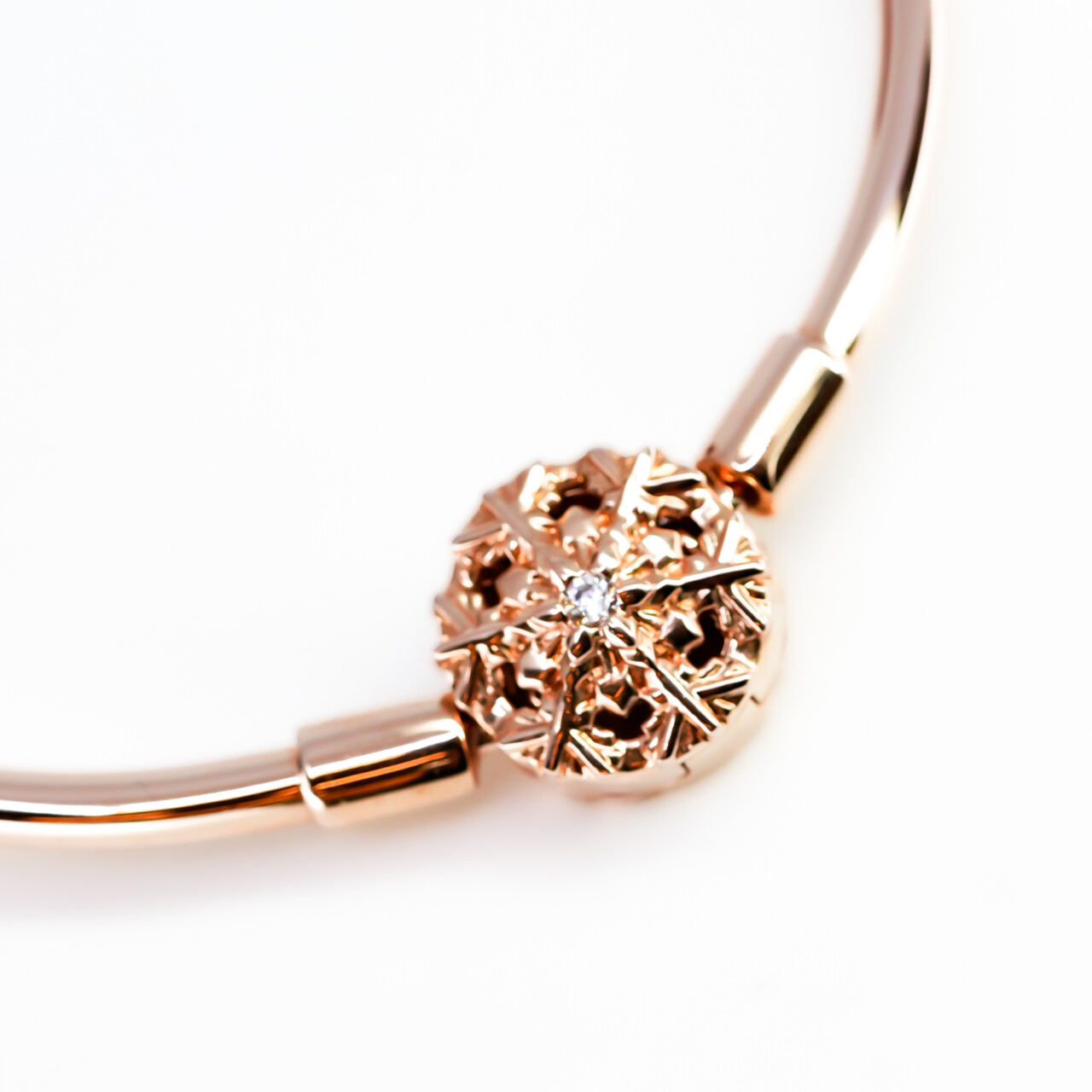 Pandora Rose Gold Plated Snowflake Bangle 54mm ALE MET #66402 Pandora Rose Gold Plated Snowflake Bangle 54mm ALE MET #66402 - Image 2