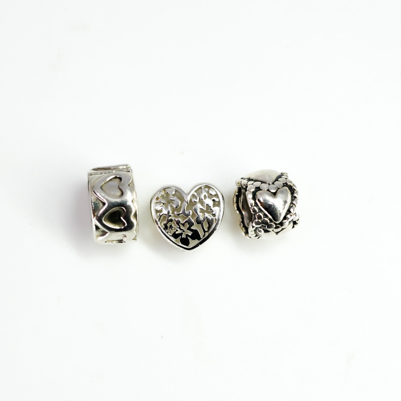 Set of 3 Love Heart Charms – 2x Pandora & 1x Emma & Roe #66541-1