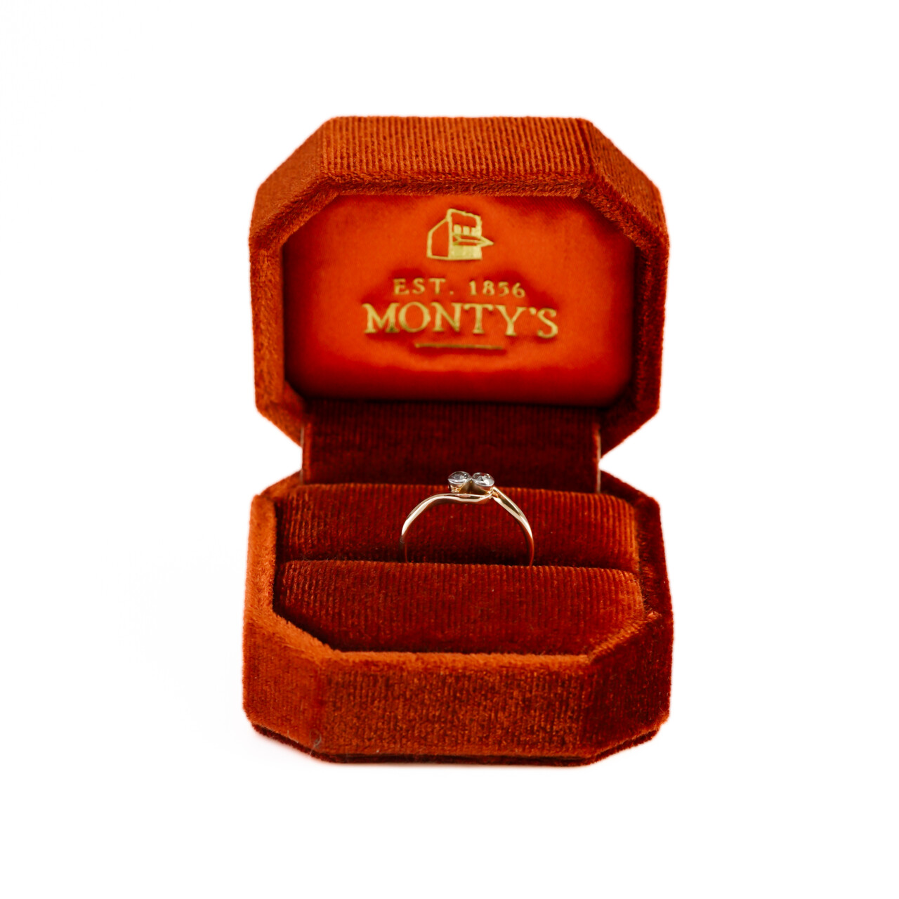 Vintage 18ct Yellow Gold Moi et Toi Diamond Ring Size O #66293 Vintage 18ct Yellow Gold Moi et Toi Diamond Ring Size O #66293 - Image 8