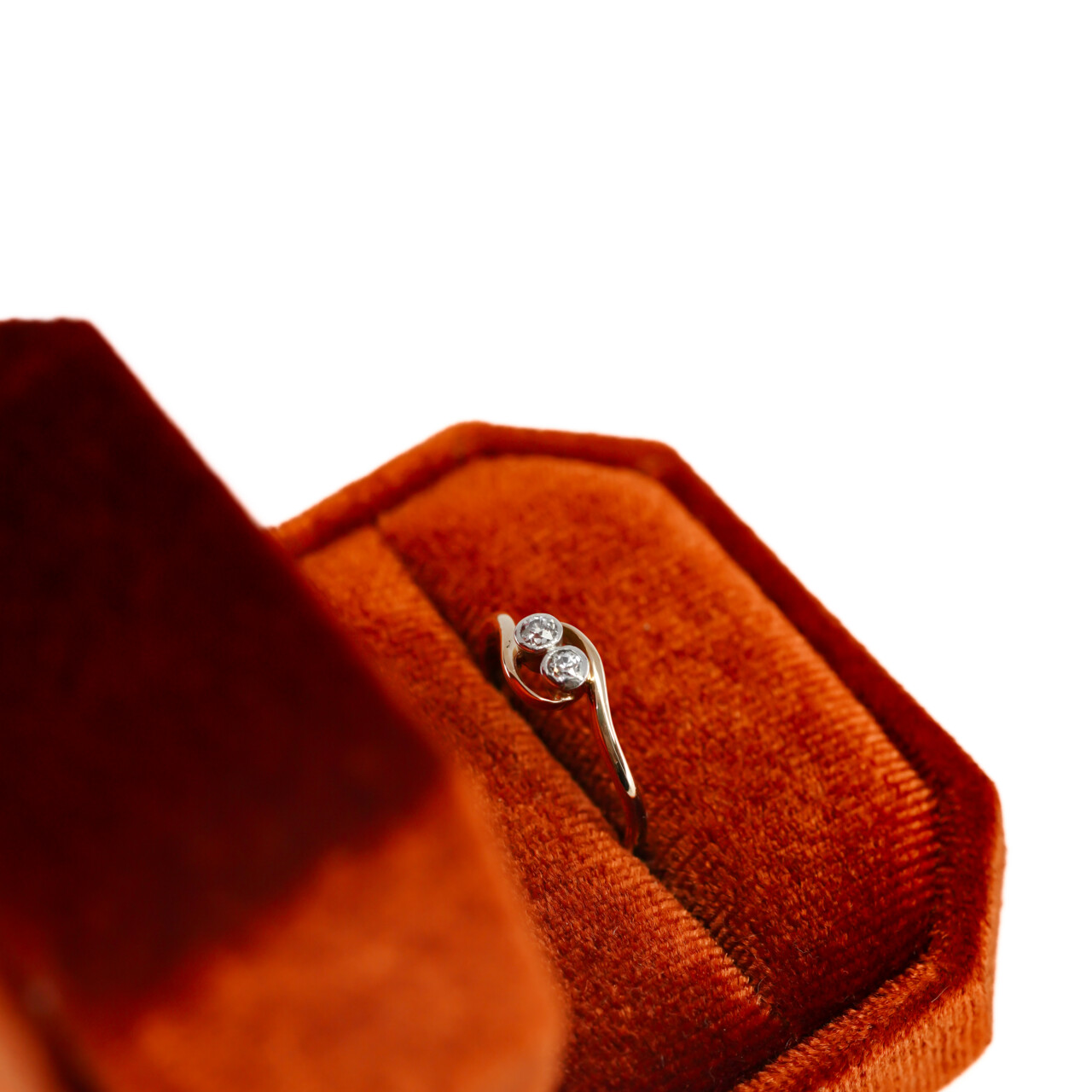 Vintage 18ct Yellow Gold Moi et Toi Diamond Ring Size O #66293 Vintage 18ct Yellow Gold Moi et Toi Diamond Ring Size O #66293 - Image 10