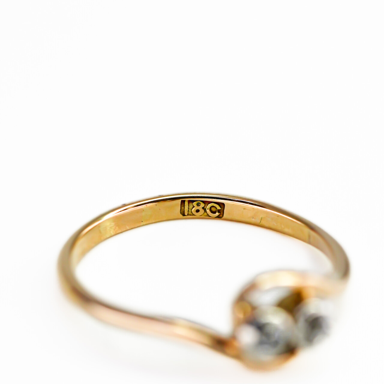 Vintage 18ct Yellow Gold Moi et Toi Diamond Ring Size O #66293 Vintage 18ct Yellow Gold Moi et Toi Diamond Ring Size O #66293 - Image 7