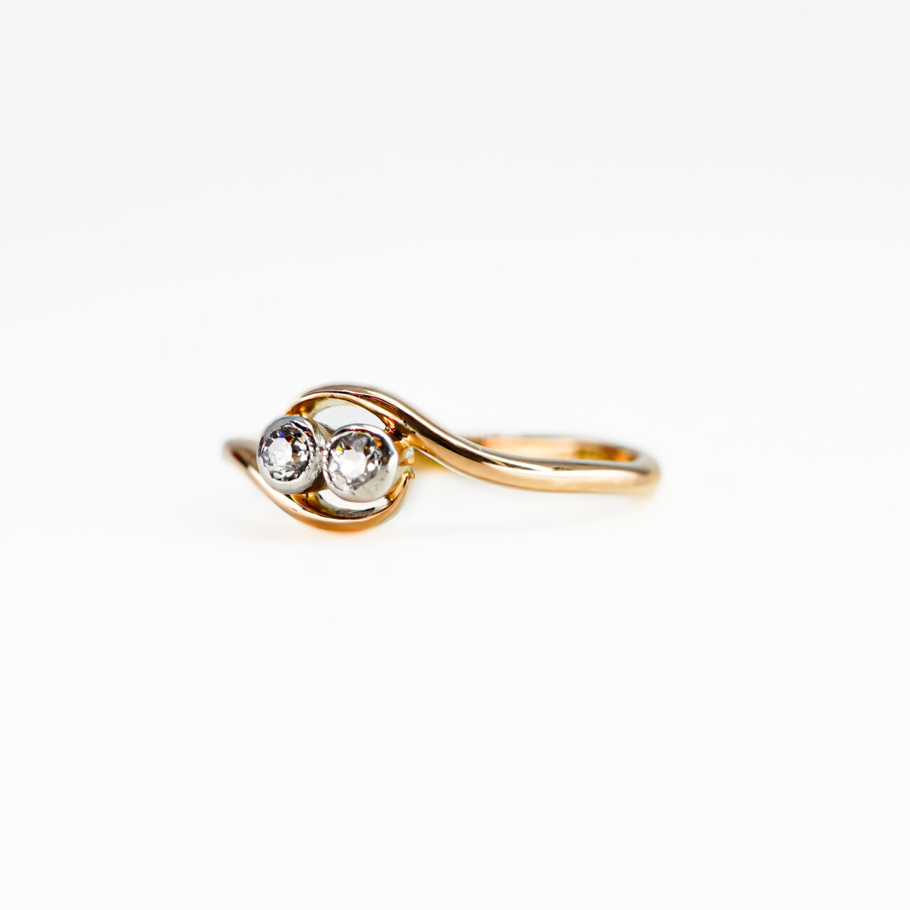 Vintage 18ct Yellow Gold Moi et Toi Diamond Ring Size O #66293 Vintage 18ct Yellow Gold Moi et Toi Diamond Ring Size O #66293 - Image 3