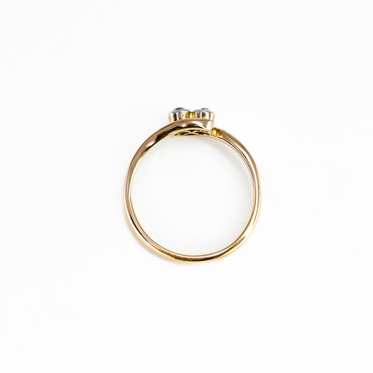 Vintage 18ct Yellow Gold Moi et Toi Diamond Ring Size O #66293 Vintage 18ct Yellow Gold Moi et Toi Diamond Ring Size O #66293 - Image 6
