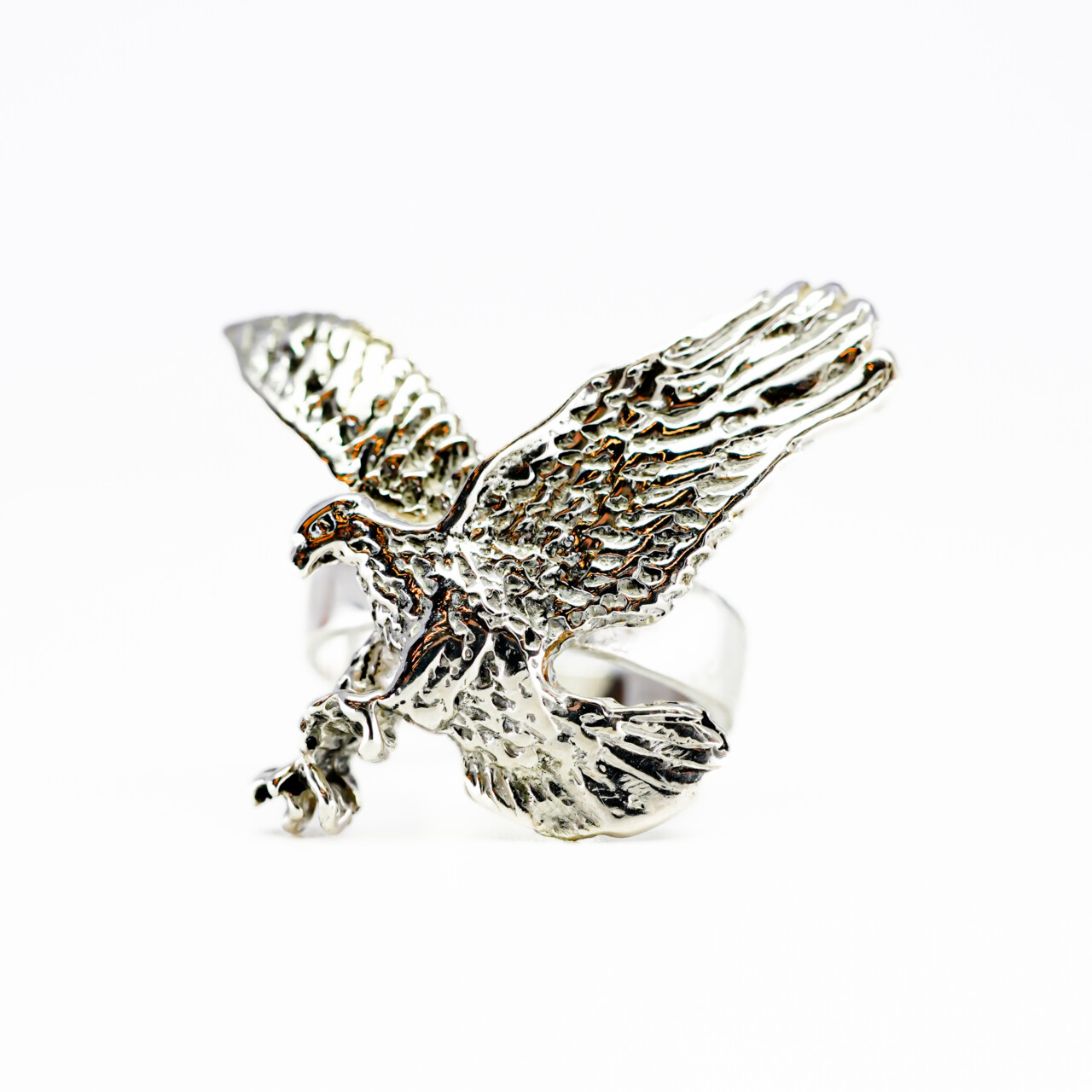 Large Sterling Silver Pouncing Eagle Ring – Size R½ #4255-79