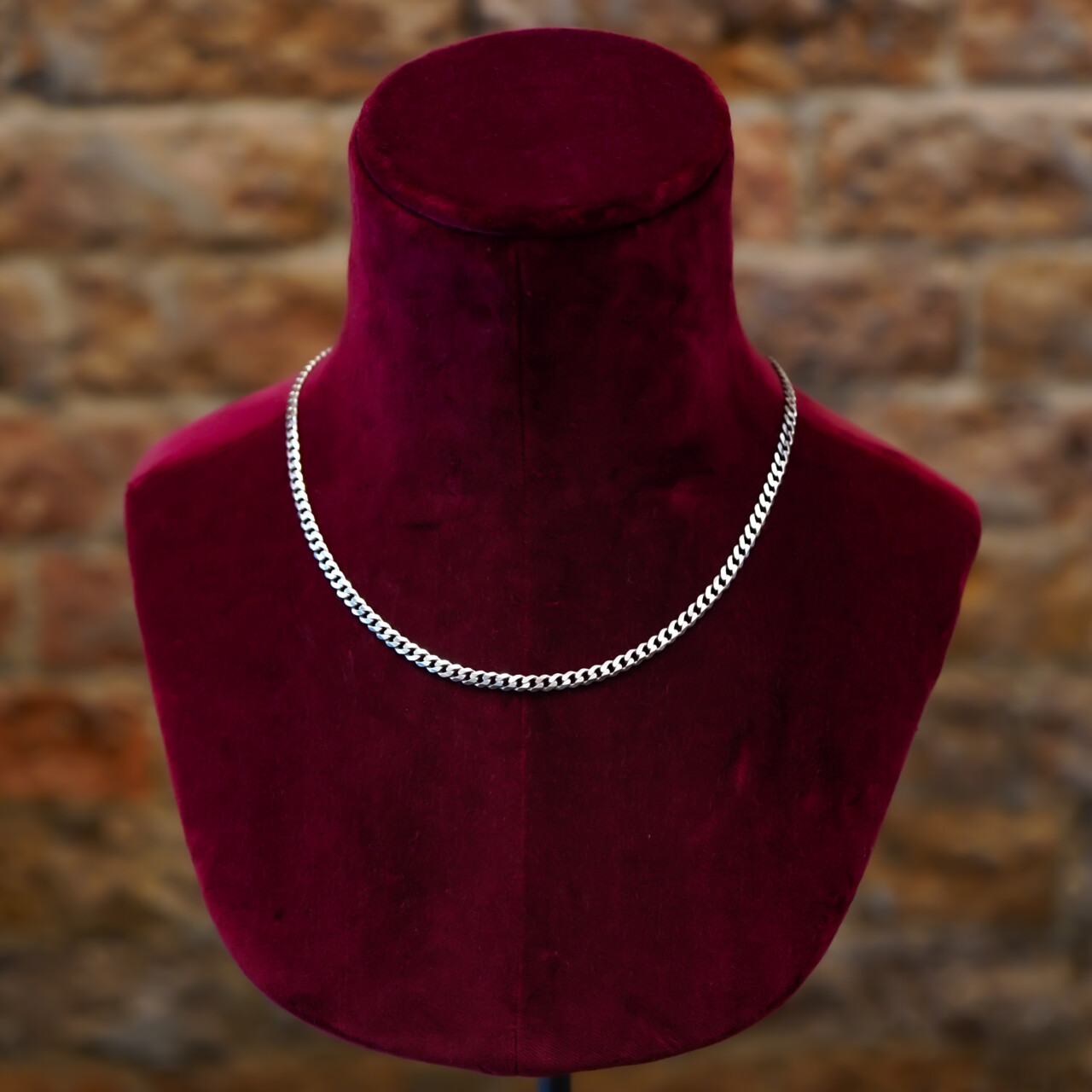 Sterling Silver Curb Link Men’s Chain Necklace 50cm #66385