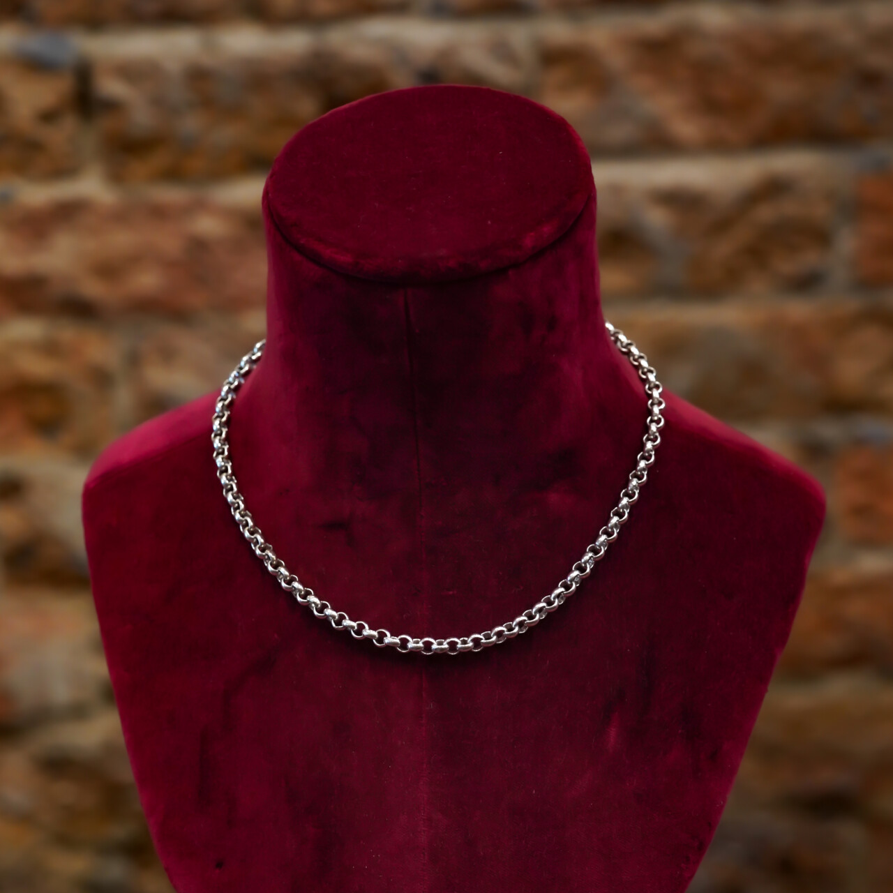 Italian Sterling Silver Belcher Chain Necklace – 45cm #66384