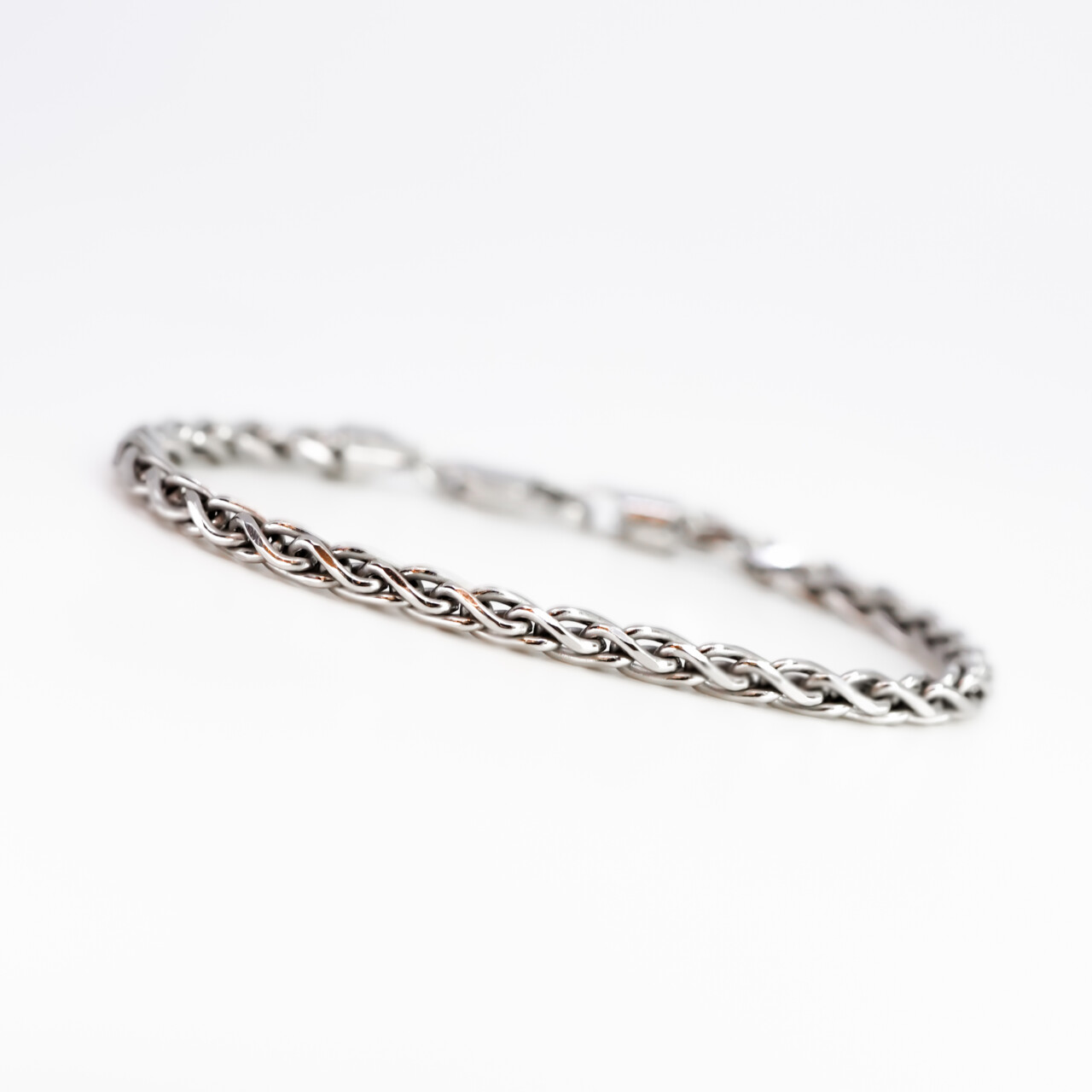 Italian Sterling Silver Wheat Link Bracelet – 18cm – 3.6mm Wide #66604