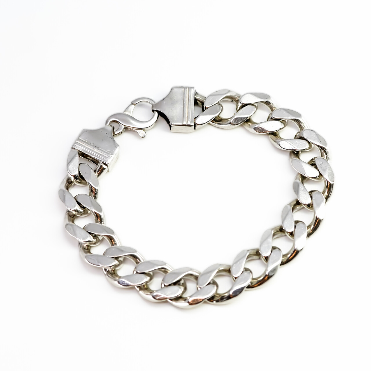 Large Sterling Silver Curb Link Men's Bracelet – 25cm #66778 Large Sterling Silver Curb Link Men's Bracelet – 25cm #66778