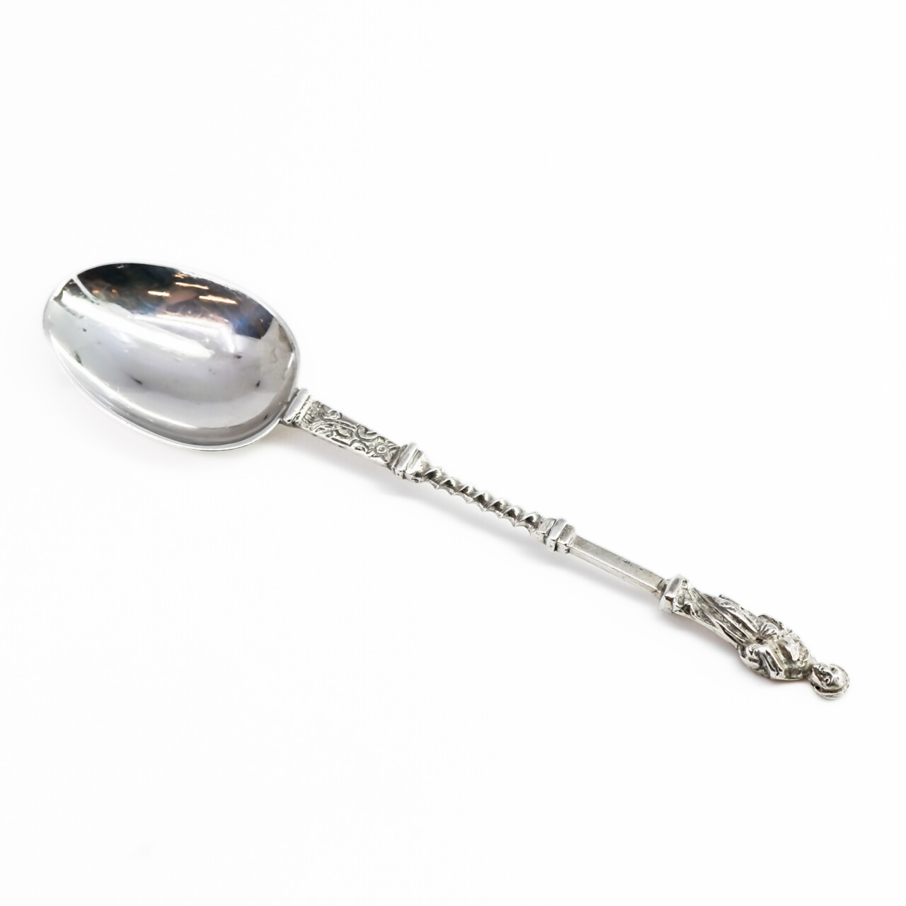 Antique Dutch Solid Silver Ornate Teaspoon 11cm #65196