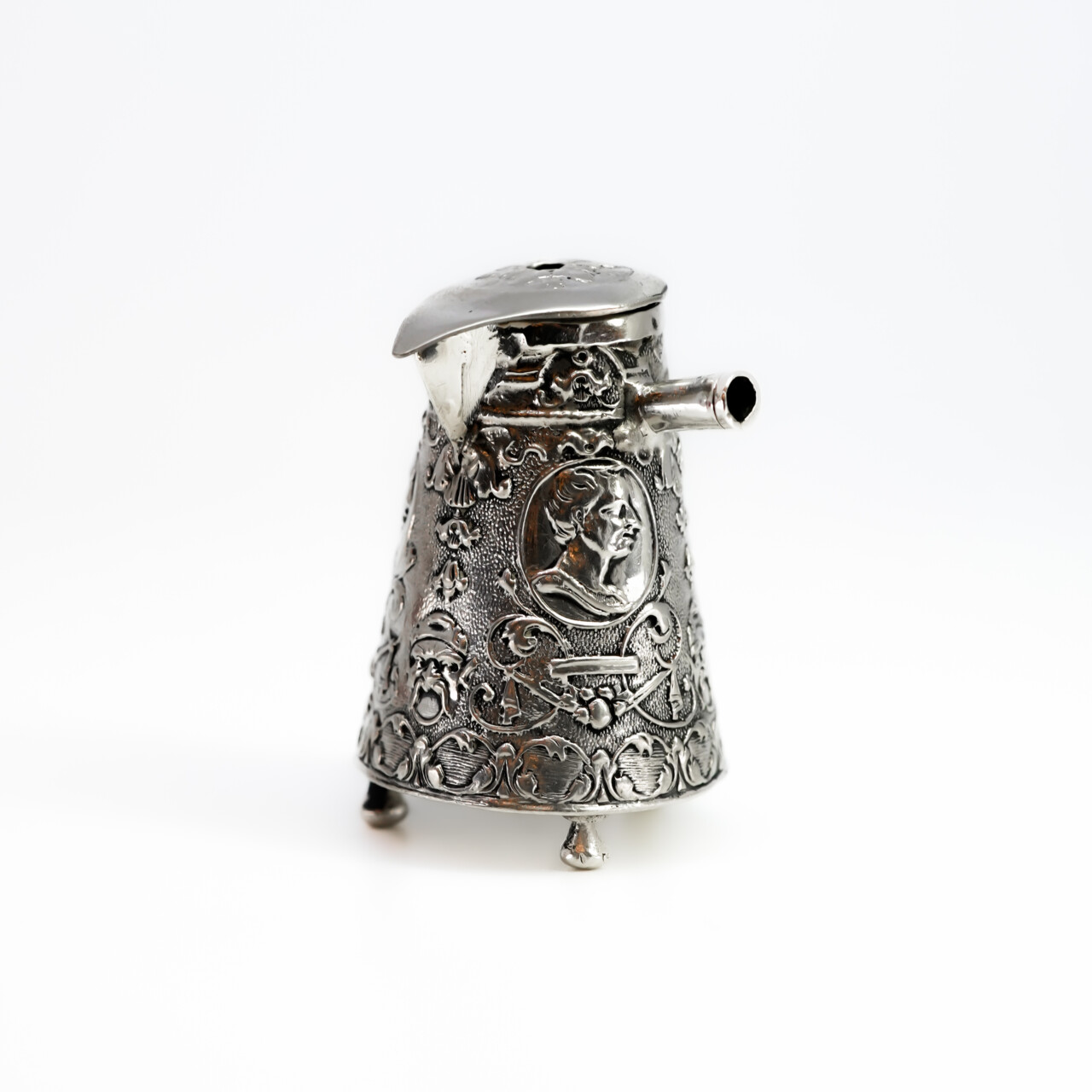 Antique Dutch Repoussé Solid Silver Miniature Chocolate Pot – c.18th Century #65183