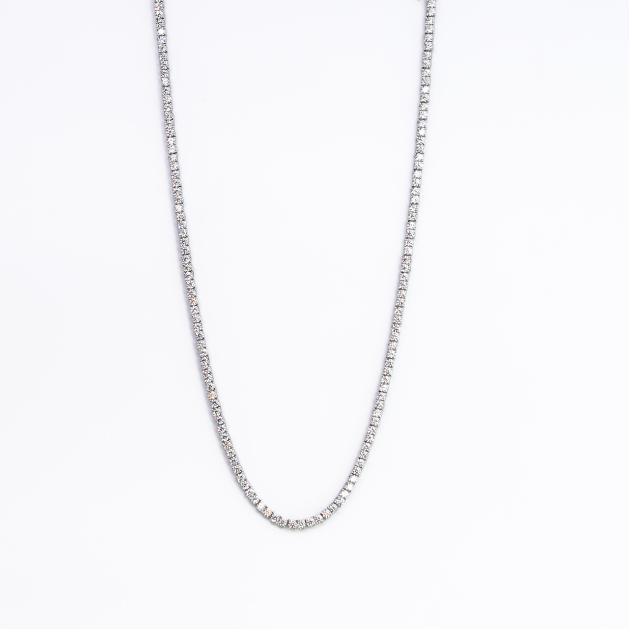 Sterling Silver CZ Tennis Necklace – 50cm – Magnetic Clasp #66623