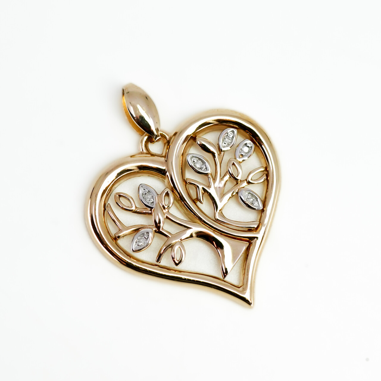 9ct Yellow Gold Diamond Tree of Life Heart Pendant – 23mm #66628 9ct Yellow Gold Diamond Tree of Life Heart Pendant – 23mm #66628