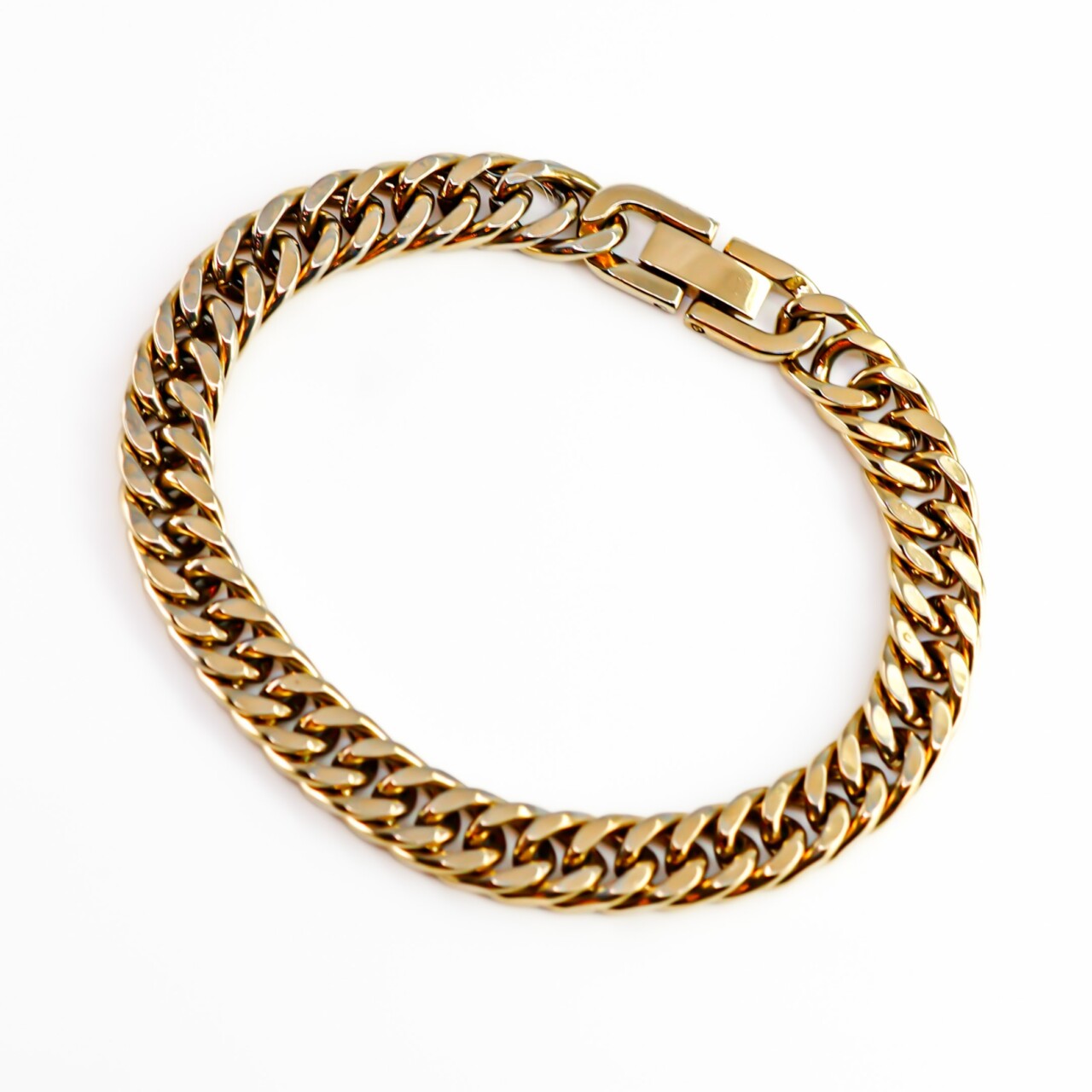 Gold-Plated Stainless Steel Curb Link Bracelet – 18.5cm #66736 Gold-Plated Stainless Steel Curb Link Bracelet – 18.5cm #66736