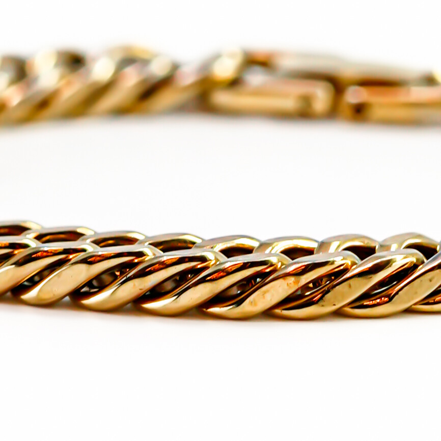 Gold-Plated Stainless Steel Curb Link Bracelet – 18.5cm #66736 Gold-Plated Stainless Steel Curb Link Bracelet – 18.5cm #66736 - Image 4
