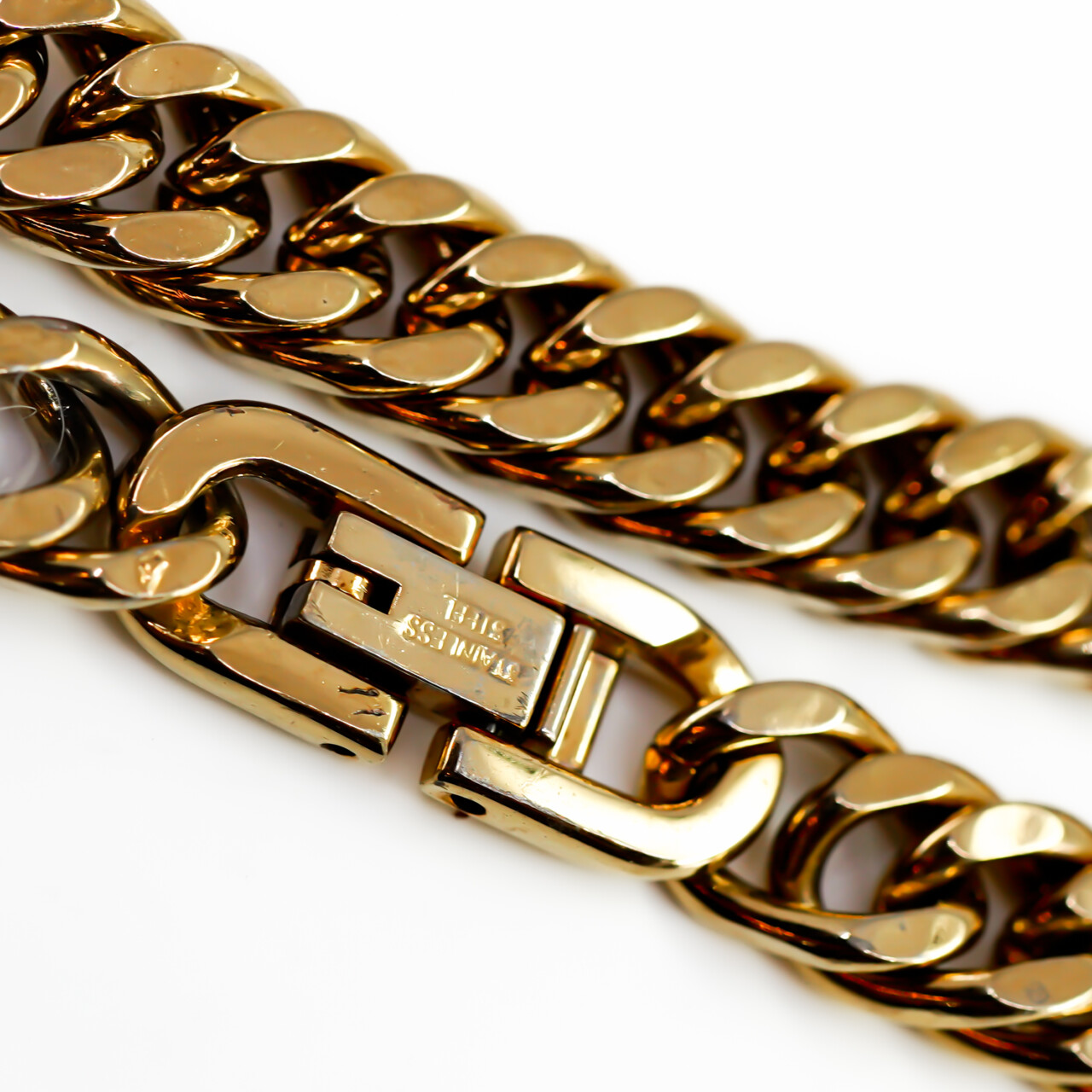 Gold-Plated Stainless Steel Curb Link Bracelet – 18.5cm #66736 Gold-Plated Stainless Steel Curb Link Bracelet – 18.5cm #66736 - Image 3