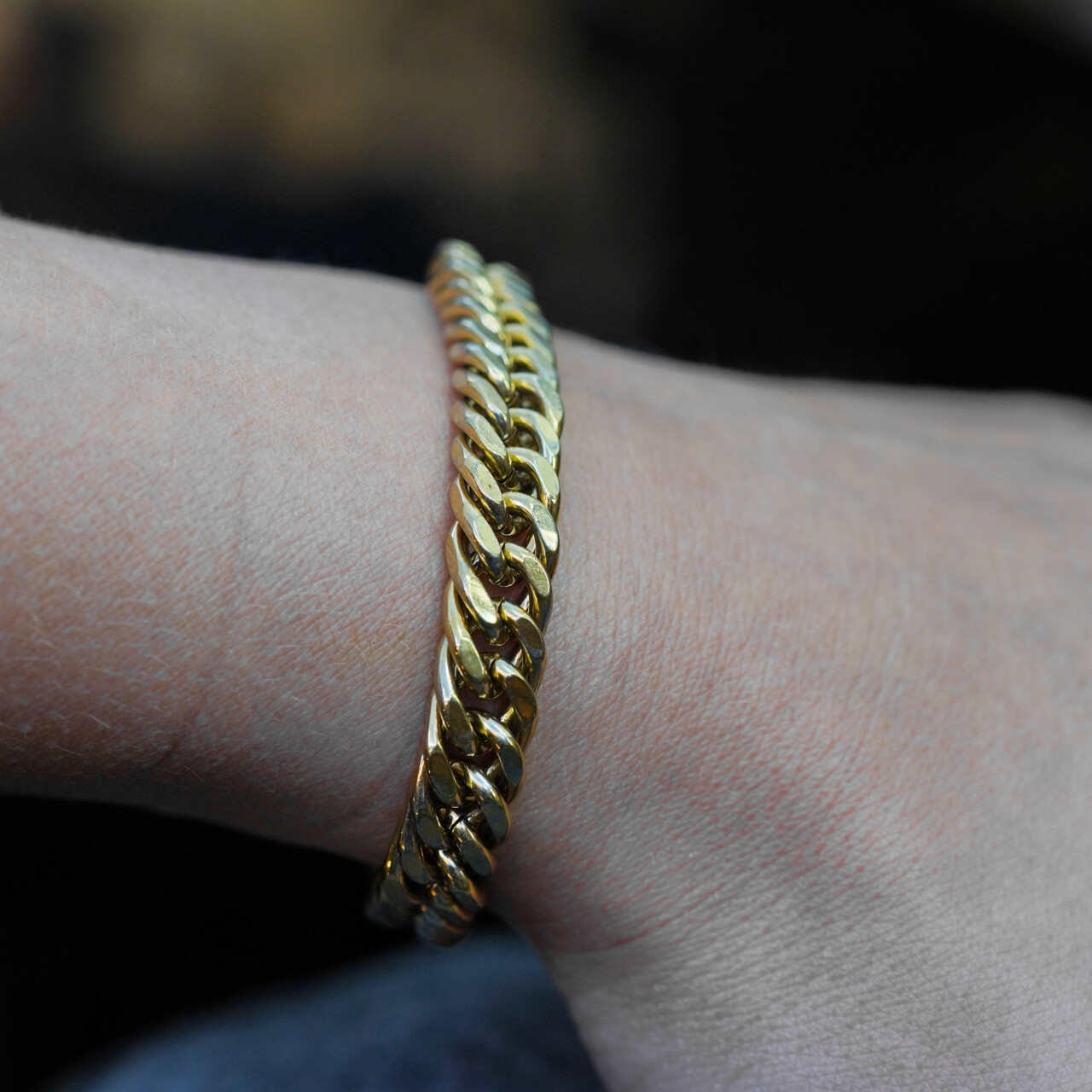 Gold-Plated Stainless Steel Curb Link Bracelet – 18.5cm #66736 Gold-Plated Stainless Steel Curb Link Bracelet – 18.5cm #66736 - Image 2