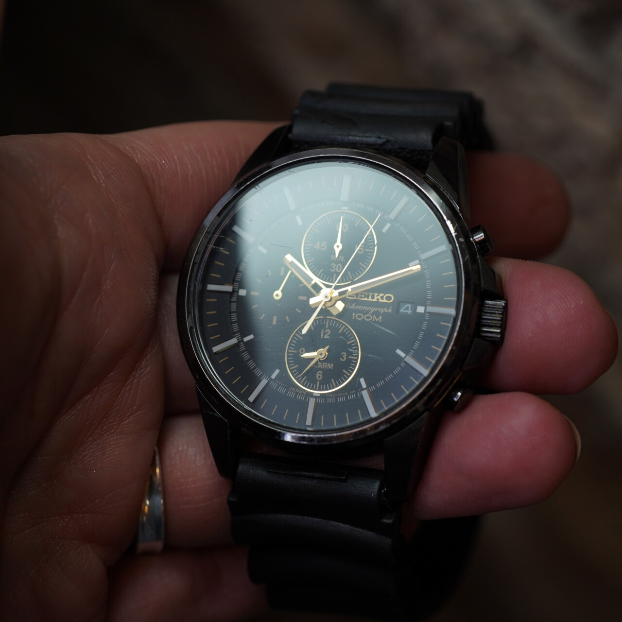 Seiko Chronograph Quartz Watch 7T62-0LD0 - 41mm - Black Case