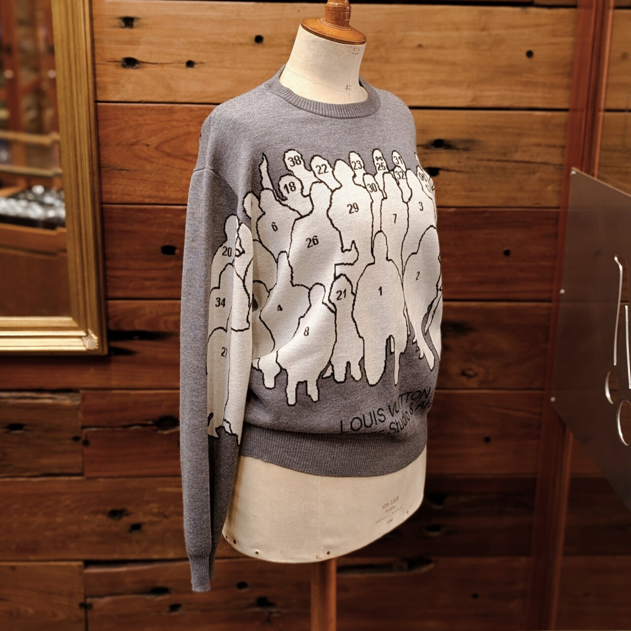 Louis Vuitton Studio & Atelier Jacquard Wool Sweater - Grey - Size XXL #66860 Louis Vuitton Studio & Atelier Jacquard Wool Sweater - Grey - Size XXL #66860 - Image 2