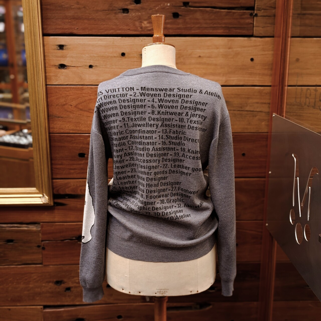 Louis Vuitton Studio & Atelier Jacquard Wool Sweater - Grey - Size XXL #66860 Louis Vuitton Studio & Atelier Jacquard Wool Sweater - Grey - Size XXL #66860 - Image 3