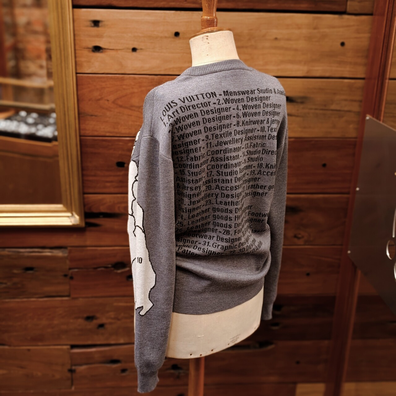 Louis Vuitton Studio & Atelier Jacquard Wool Sweater - Grey - Size XXL #66860 Louis Vuitton Studio & Atelier Jacquard Wool Sweater - Grey - Size XXL #66860 - Image 4