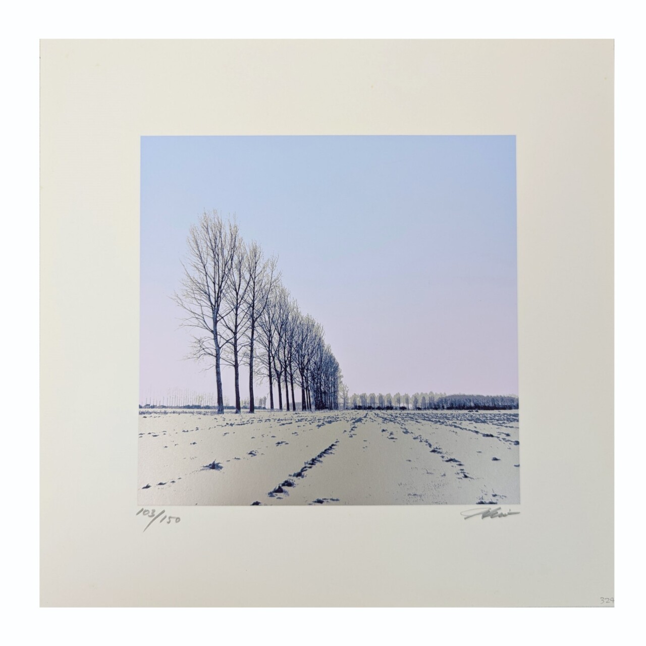 Hiroshi Shimura Winter Afternoon Trees Serigraph Limited Edition of 150 | Hand Signed #64856 Hiroshi Shimura Winter Afternoon Trees Serigraph Limited Edition of 150 | Hand Signed #64856