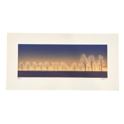 Hiroshi Shimura Sunrise Trees Purple Panoramic Serigraph Limited to 100 | Hand Signed #64852