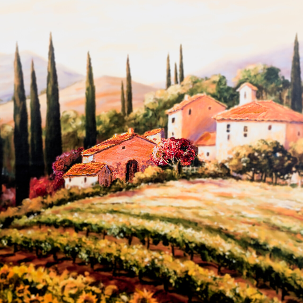 Daniella Foletto ‘Vineyards & Sunflower Fields’ Limited Edition Giclée 50cm Print #55783 Daniella Foletto ‘Vineyards & Sunflower Fields’ Limited Edition Giclée 50cm Print #55783 - Image 2