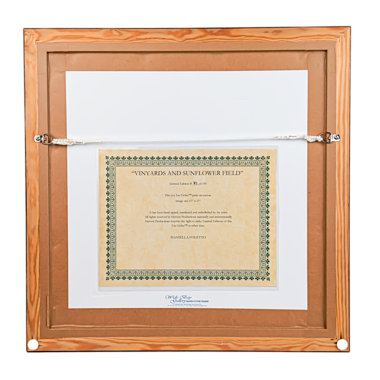 Daniella Foletto ‘Vineyards & Sunflower Fields’ Limited Edition Giclée 50cm Print #55783 Daniella Foletto ‘Vineyards & Sunflower Fields’ Limited Edition Giclée 50cm Print #55783 - Image 3